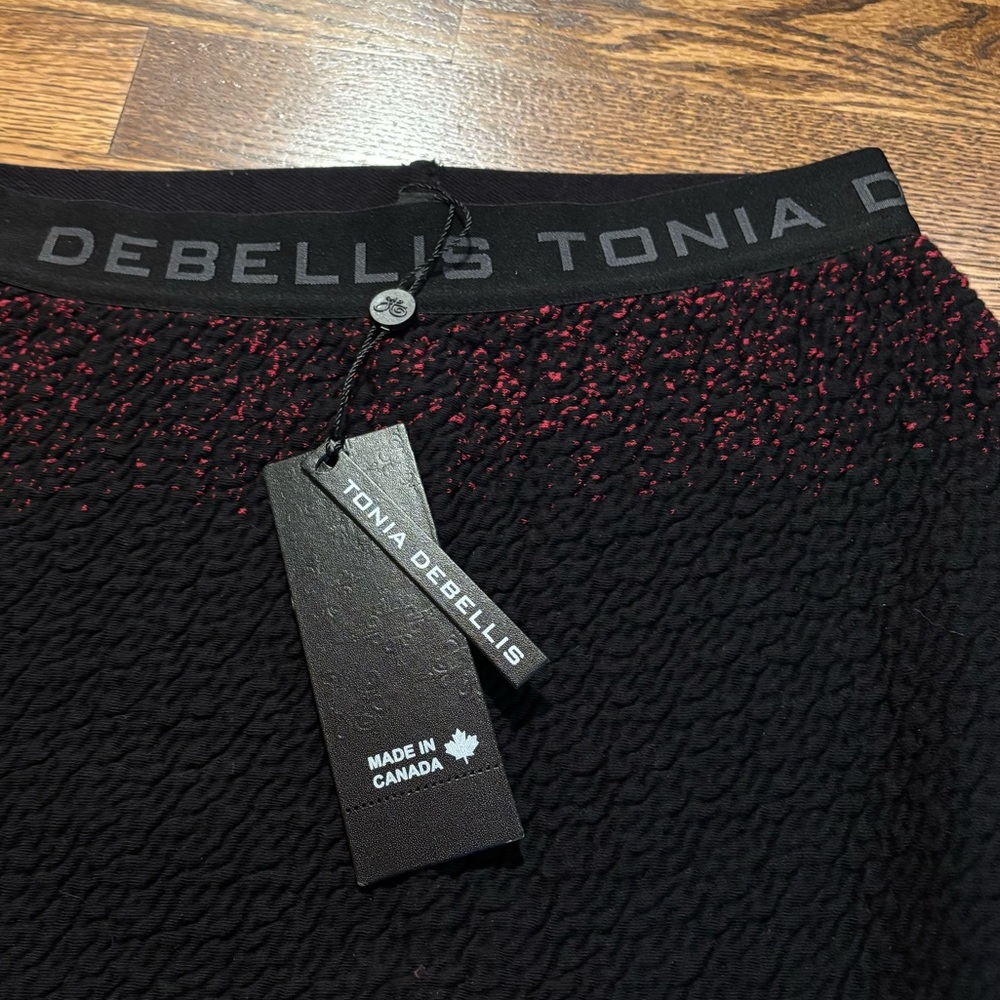 NEW Tonia Debellis | Ski Knit‎ Skirt Cranberry Black Women’s Sz XS - Picture 3 of 9